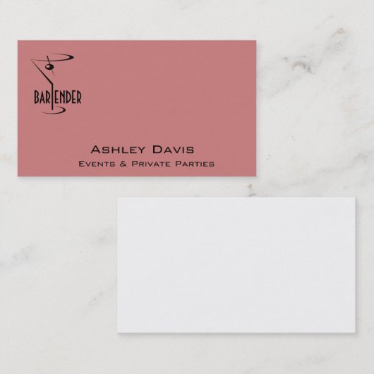 Bartender Visitekaartjes Bartender Logo (Voorkant / Achterkant)