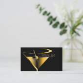Bartender Visitekaartjes Gold Martini Cocktail (Staand voorkant)