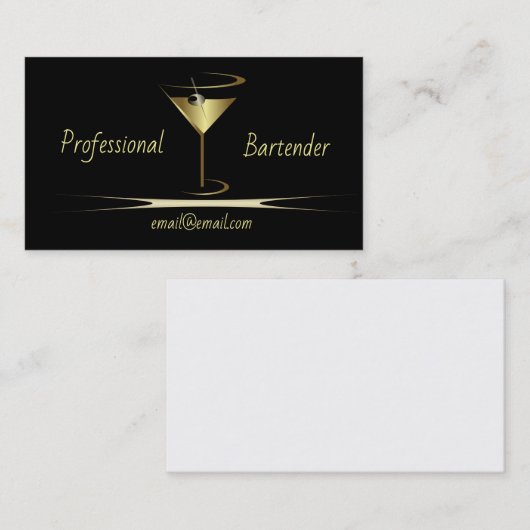 Bartender visitekaartjes - Goudkaarten (Voorkant / Achterkant)