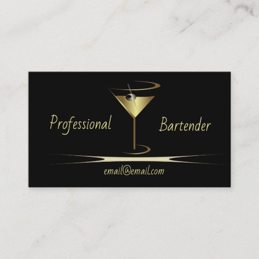 Bartender visitekaartjes - Goudkaarten (Voorkant)