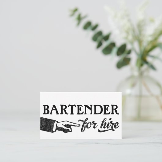 Bartender Visitekaartjes - Koel Vintage (Staand voorkant)
