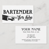 Bartender Visitekaartjes - Koel Vintage (Voorkant / Achterkant)