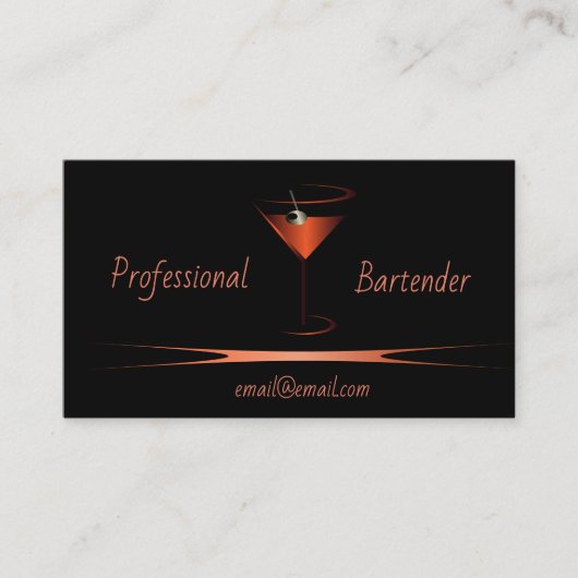 Bartender visitekaartjes - Rode kaarten (Voorkant)