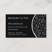 Bartender voor Hire Modern Visitekaartje (Voorkant)