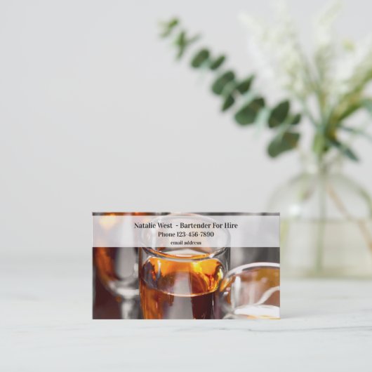 Bartender voor hire Visitekaartjes van hop (Staand voorkant)