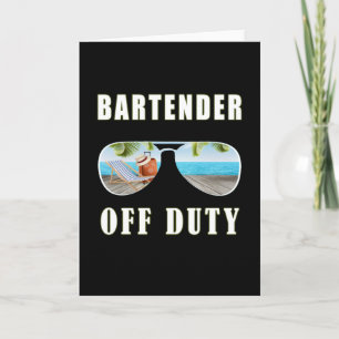 Bartender voor zonneschermen voor de palmstrandvak kaart
