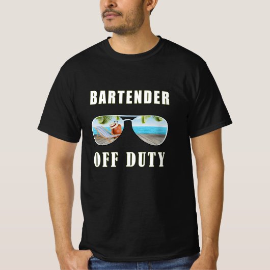 Bartender voor zonneschermen voor de palmstrandvak t-shirt (Voorkant)