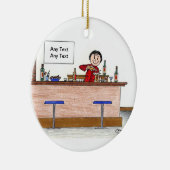 Bartender - Vrouw Keramisch Ornament (Rechts)