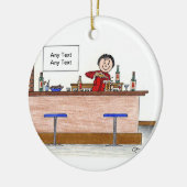 Bartender - Vrouw Keramisch Ornament (Links)