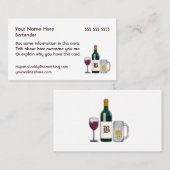 Bartender White Visitekaartje (Voorkant / Achterkant)