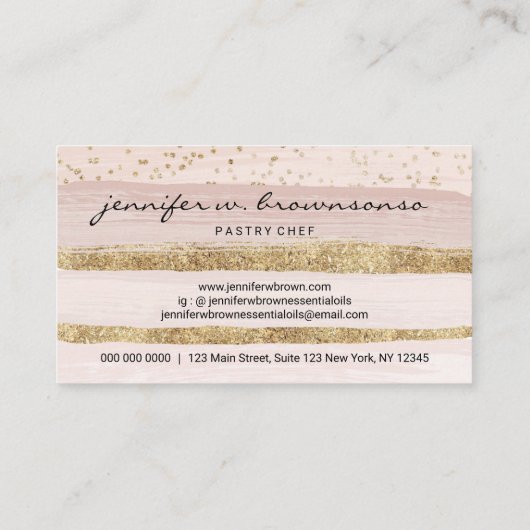 Bartender Wine Restaurant Glitter Visitekaartje (Achterkant)