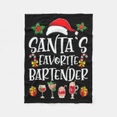 Bartender Xmas Gift Santa's Favorite Bartender Chr Fleece Deken (Voorkant)