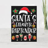 Bartender Xmas Gift Santa's Favorite Bartender Chr Kaart (Voorkant)