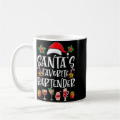 Bartender Xmas Gift Santa's Favorite Bartender Chr Koffiemok (Links)