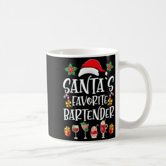 Bartender Xmas Gift Santa's Favorite Bartender Chr Koffiemok (Rechts)