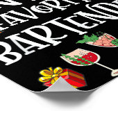 Bartender Xmas Gift Santa's Favorite Bartender Chr Poster (Hoek)