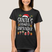Bartender Xmas Gift Santa's Favorite Bartender Chr T-shirt (Voorkant)