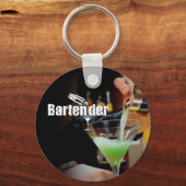 Bartender Zakelijke Kaart Sleutelhanger (Voorkant)