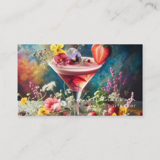 Bartender Zakelijke Kaarten Visitekaartje (Voorkant)