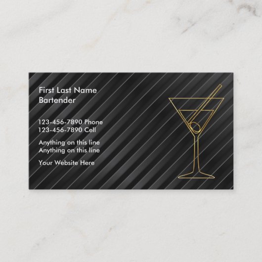 Bartender Zakelijke Kaarten Visitekaartje (Voorkant)