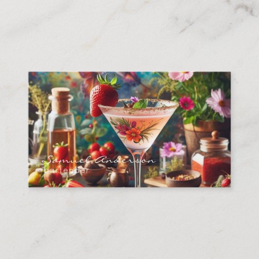 Bartender Zakelijke Kaarten Visitekaartje (Voorkant)