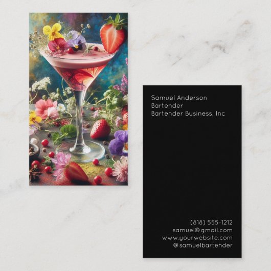 Bartender Zakelijke Kaarten Visitekaartje (Voorkant / Achterkant)