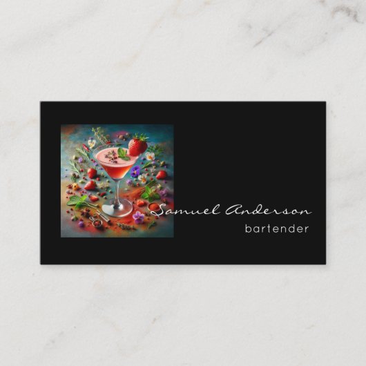 Bartender Zakelijke Kaarten Visitekaartje (Voorkant)