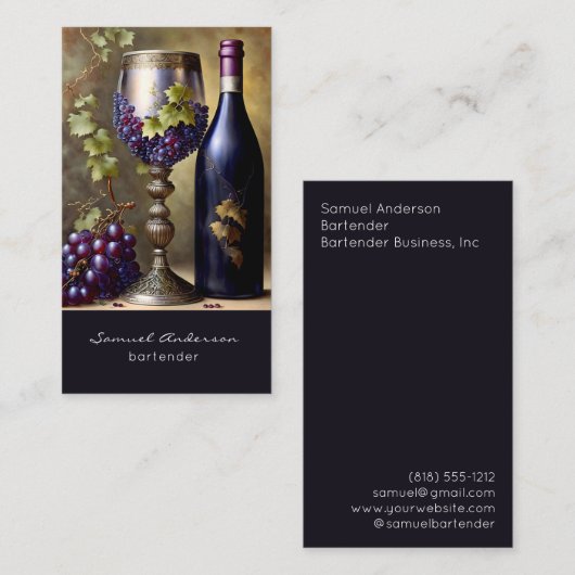 Bartender Zakelijke Kaarten Visitekaartje (Voorkant / Achterkant)