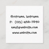 Bartender Zebra cocktail  Vierkante Visitekaartje (Achterkant)