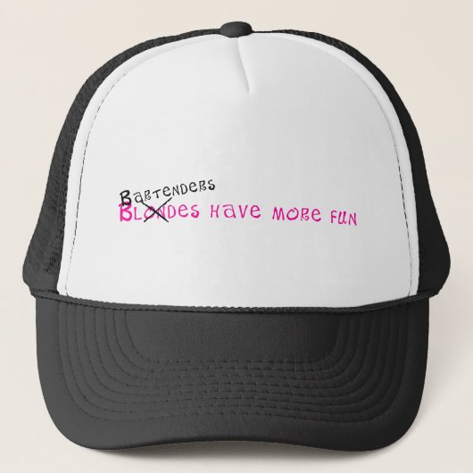 Bartenders hebben meer plezier trucker pet (Voorkant)