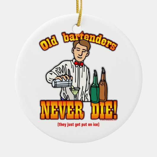 Bartenders Keramisch Ornament (Voorkant)