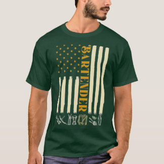 Bartending Bartender Amerikaanse vlag T-shirt