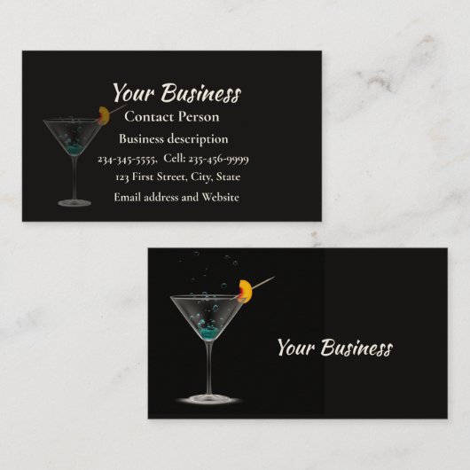 Bartending Bartender Catering Serveert Visitekaartje (Voorkant / Achterkant)