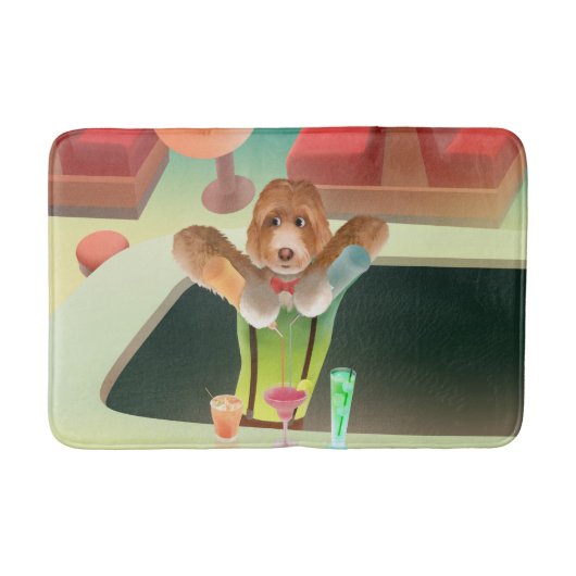 Bartending Dog in Retro Bar Badmat (Voorkant)