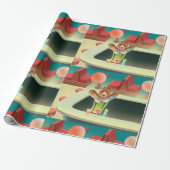 Bartending Dog in Retro Bar Cadeaupapier (Uitgerold)