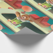 Bartending Dog in Retro Bar Cadeaupapier (Hoek)