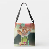 Bartending Dog in Retro Bar Crossbody Tas (Achterkant)