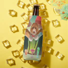 Bartending Dog in Retro Bar Flesjeskoeler