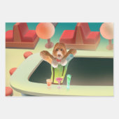 Bartending Dog in Retro Bar Inpakpapier Vel (Voorkant)
