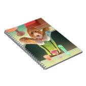 Bartending Dog in Retro Bar Notitieboek (Rechterzijde)