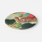 Bartending Dog in Retro Bar Papieren Bordje (Gekanteld)