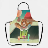 Bartending Dog in Retro Bar Schort (Voorkant)