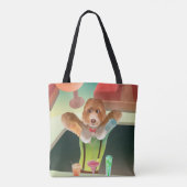 Bartending Dog in Retro Bar Tote Bag (Achterkant)