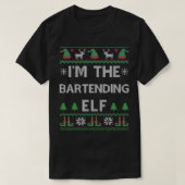 Bartending Elf Ugly Kerstmis T-shirt (Design voorkant)