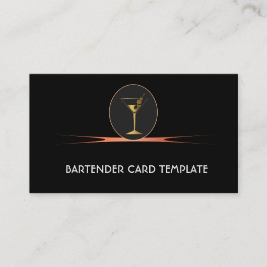 Bartending gouden cocktail visitekaartjes (Voorkant)