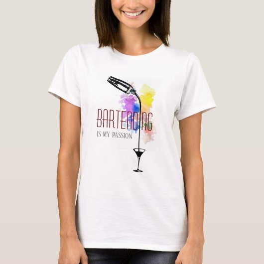 Bartending is mijn passie t-shirt (Voorkant)