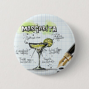 Bartending Margarita Drink Cocktailrecept Ronde Button 5,7 Cm