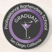 Bartending School Afstuderen Onderzetter Drink (Voorkant)