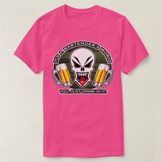 Bartending Skull 21 Itx27s a Bargevoelige x27s Wor T-shirt (Design voorkant)
