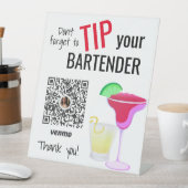 Bartending Supplies Tip uw barman Reclamebord Met Voetstuk (Insitu)